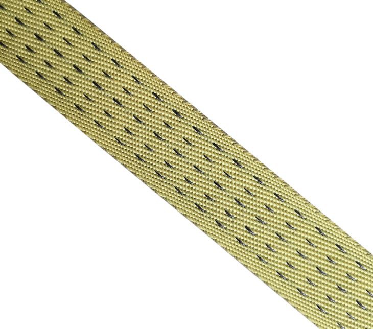 1 tommers Kevlar Webbing Med Sort Stripe